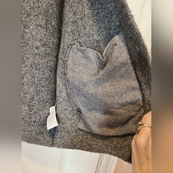 Banana Republic Novelty Tweed Heathered Charcoal Gray Button front Cardigan | XL - Picture 5 of 13